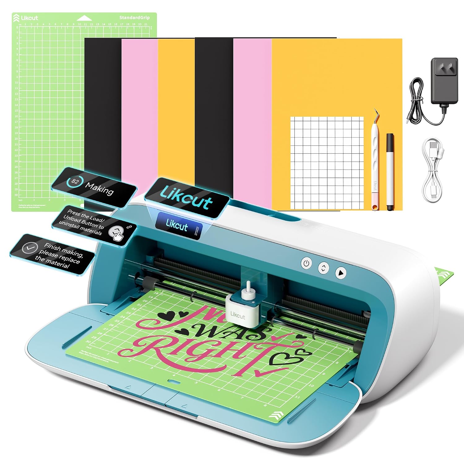 S41 Vinyl Cutter Machine with Print Then Cut - AI Image Generation Sticker Cutter and Maker Machine for Room Decor, HTV, Cardstock and Custom Stickers, Crafts for Adults