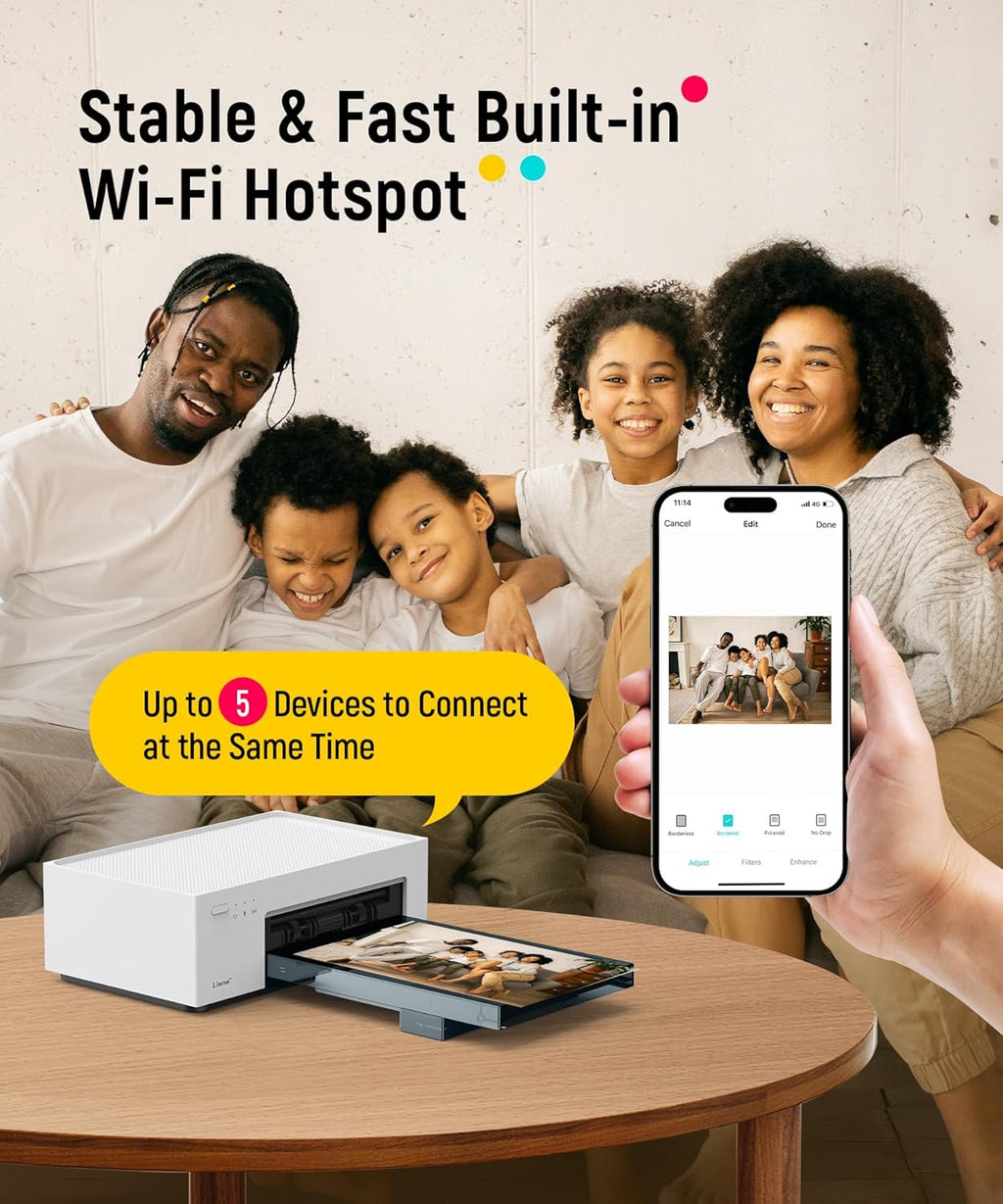 M100 4x6'' Photo Printer, Phone Printer 100 Sheets & 3 Cartridges, Full-Color Photo, Portable Instant Photo Printer for iPhone Android, Thermal Dye Sublimation, Wi-Fi Picture Printer 100 Papers